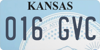KS license plate 016GVC