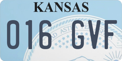 KS license plate 016GVF