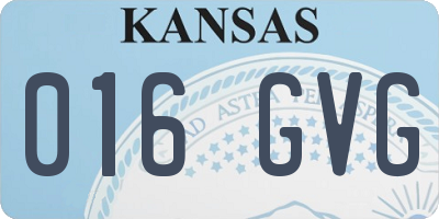 KS license plate 016GVG