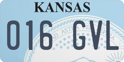 KS license plate 016GVL