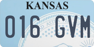 KS license plate 016GVM