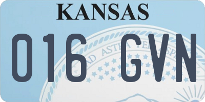 KS license plate 016GVN
