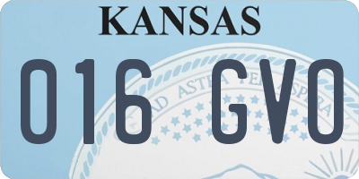 KS license plate 016GVO