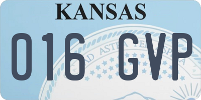 KS license plate 016GVP