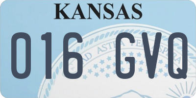 KS license plate 016GVQ