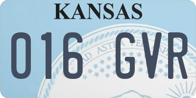 KS license plate 016GVR