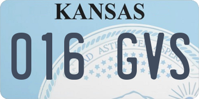 KS license plate 016GVS