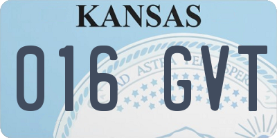 KS license plate 016GVT