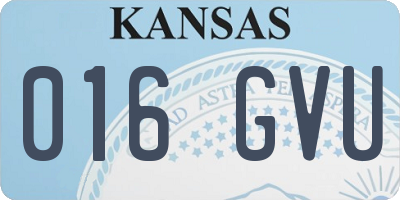 KS license plate 016GVU