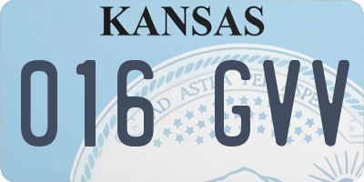 KS license plate 016GVV