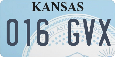 KS license plate 016GVX