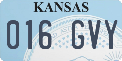 KS license plate 016GVY