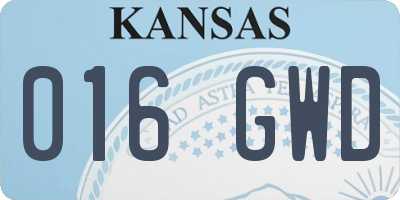 KS license plate 016GWD