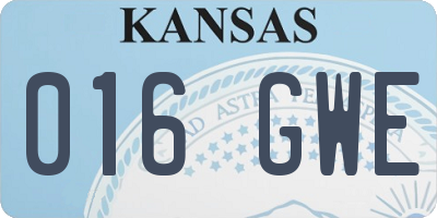 KS license plate 016GWE