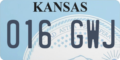 KS license plate 016GWJ