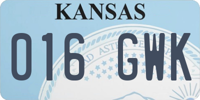 KS license plate 016GWK