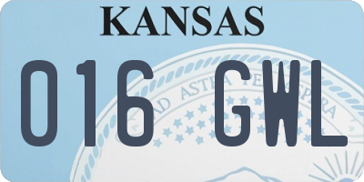 KS license plate 016GWL