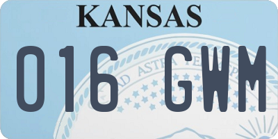 KS license plate 016GWM