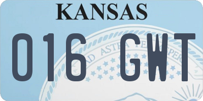 KS license plate 016GWT