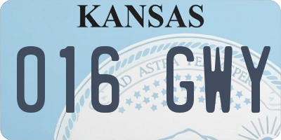 KS license plate 016GWY