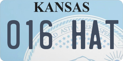 KS license plate 016HAT