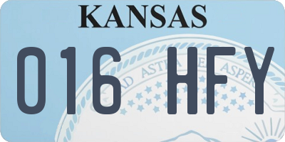 KS license plate 016HFY