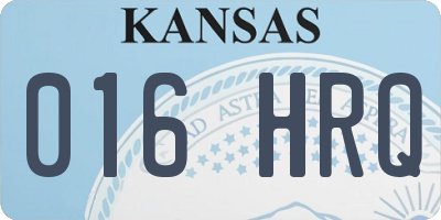 KS license plate 016HRQ