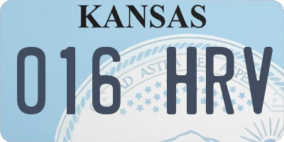 KS license plate 016HRV