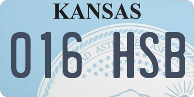 KS license plate 016HSB