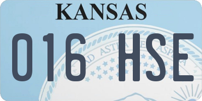 KS license plate 016HSE