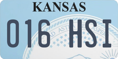 KS license plate 016HSI
