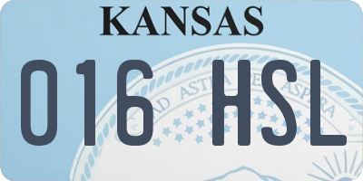 KS license plate 016HSL