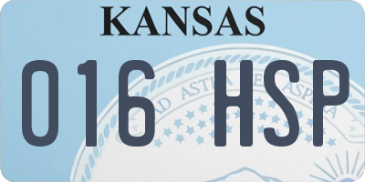 KS license plate 016HSP