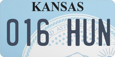 KS license plate 016HUN