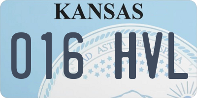 KS license plate 016HVL