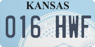 KS license plate 016HWF