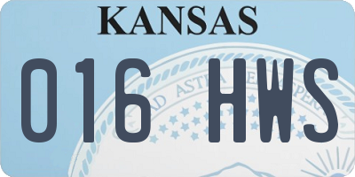 KS license plate 016HWS