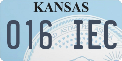 KS license plate 016IEC