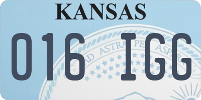 KS license plate 016IGG