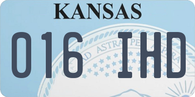 KS license plate 016IHD