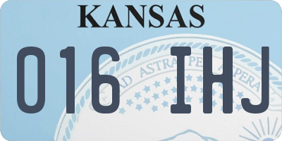 KS license plate 016IHJ