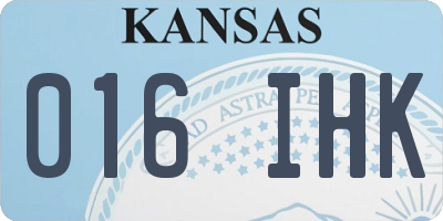 KS license plate 016IHK