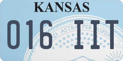 KS license plate 016IIT