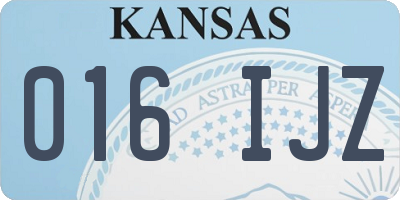 KS license plate 016IJZ