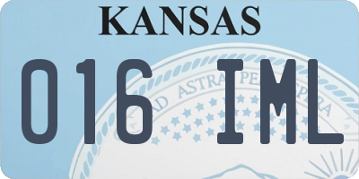 KS license plate 016IML