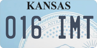 KS license plate 016IMT