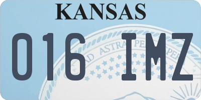 KS license plate 016IMZ
