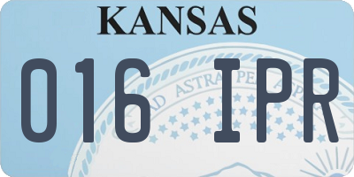 KS license plate 016IPR