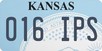 KS license plate 016IPS