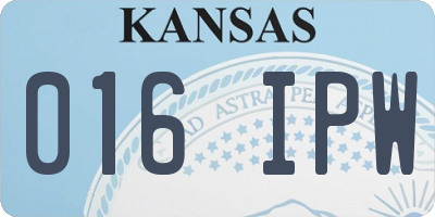 KS license plate 016IPW